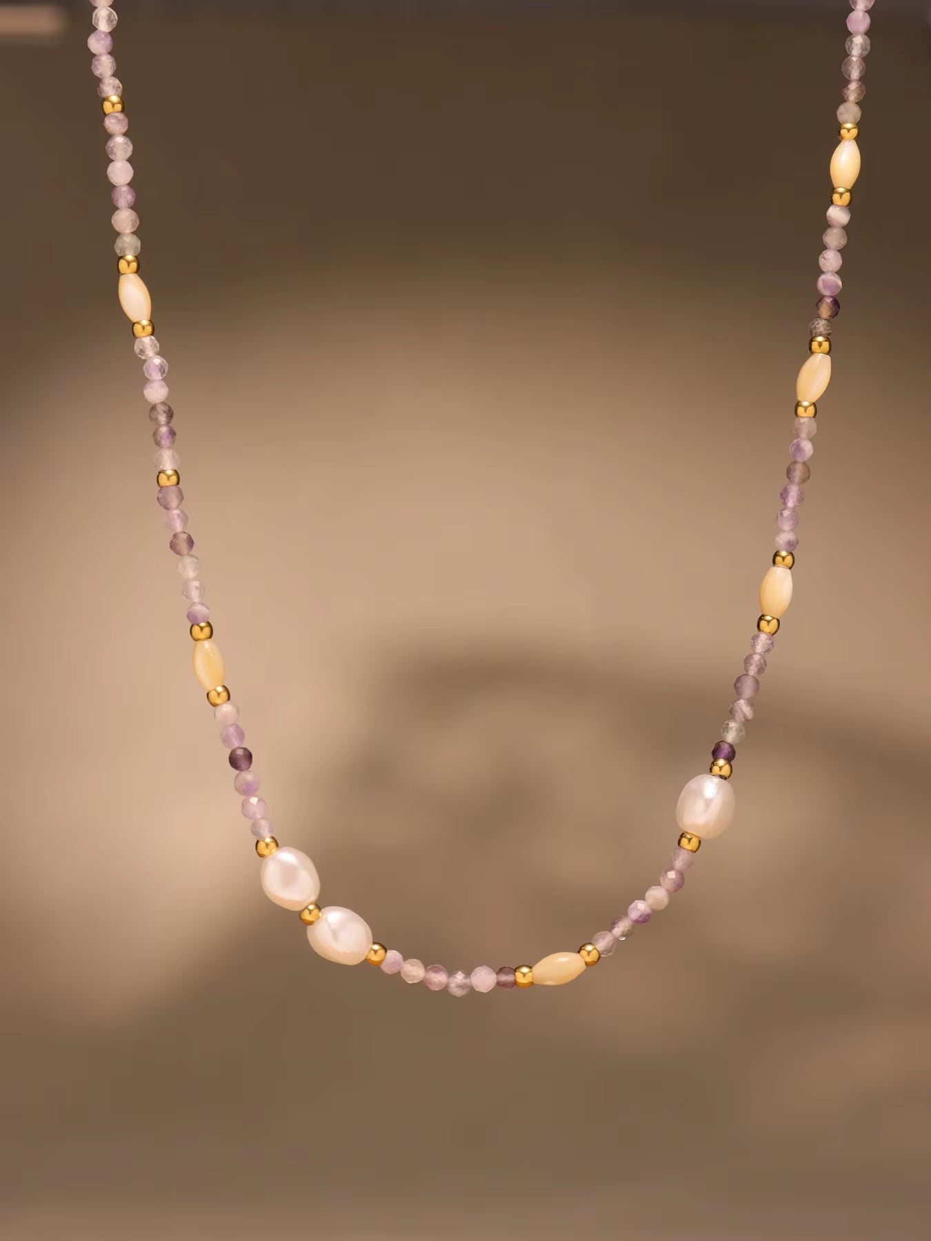 Joolim 18K Gold Plated Irregular Natural Stone Imitation Pearl Stainless Steel Dainty Chain Heart Necklace Jewelry