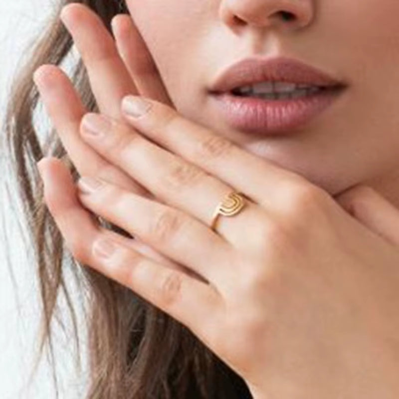 High End 18K PVD Gold Plated Geometric Rings Cute Rings for Women Trendy Stainless Steel Jewelry Wholesale