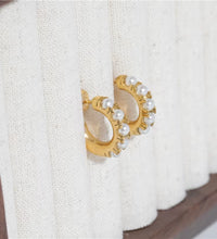 New Trendy Earring 18K Gold Plated Basic Pearl Hoop Earrings for Women Stainless Steel Fashion Jewelry Wholesale