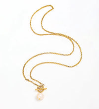 Joolim Jewelry 18K Gold Plated Fresh Water Pearl Pendant Toggle Chain Necklace Stainless Steel Jewelry