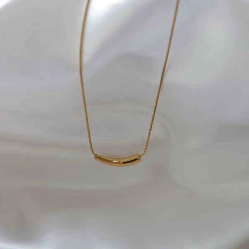 Joolim 18K Gold Plated Minimalist Bar Pendant Necklace Stainless Steel Necklace Tarnish Free Gold Jewelry Wholesale