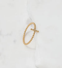 High End Pvd Gold Plated Tiny Dainty Cross Bead Stainless Steel Rings for Women Trendy Jewelry Wholesale