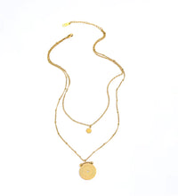 Joolim Jewelry Gold Plated Stainless Steel Layered Coin Pendant Necklace Trendy Necklace Wholesale