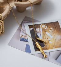 18K Gold Two Fish Pendant Necklace for Women - Hypoallergenic Stainless Steel Beach Style Jewelry