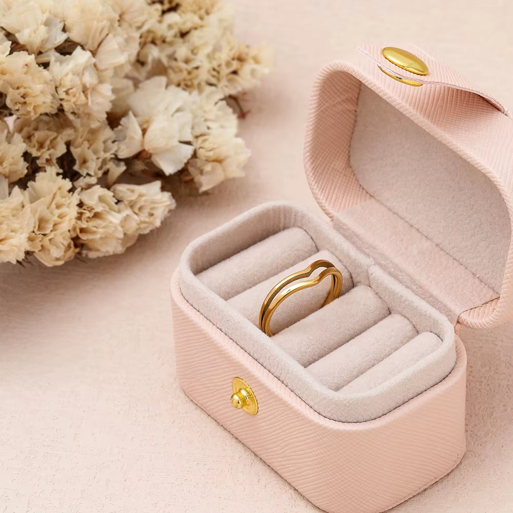 High End 18K Plain Gold Individuality Arrow Rings Stainless Steel Trendy Simple Gold Plated Jewelry
