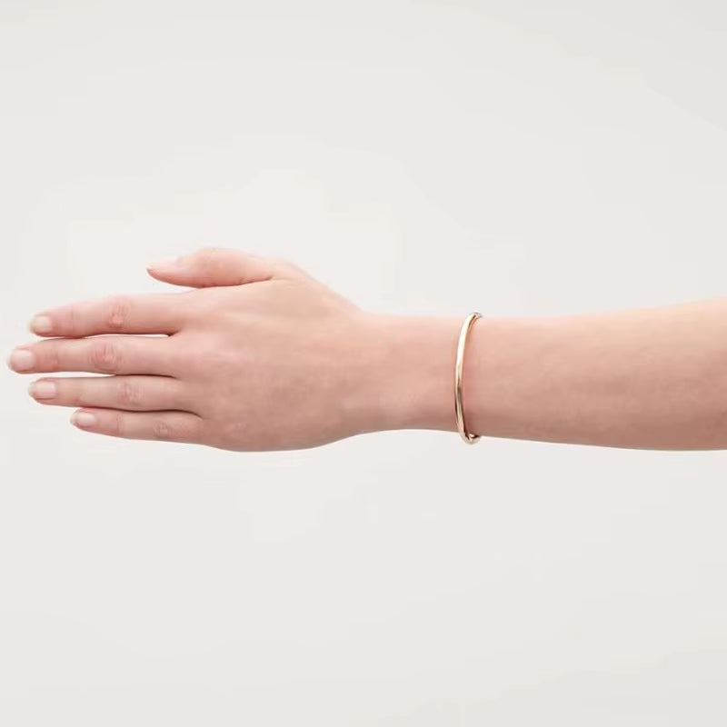 High End Stainless Steel Gold Plated Polishing Bangle Bracelet for Women Fashion Jewelry