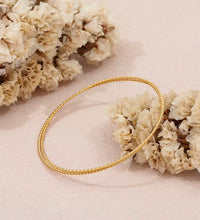 High End PVD 18K Gold Plated Fine Dainty Twist Rope Bangle Bracelet Stainless Steel Jewelry