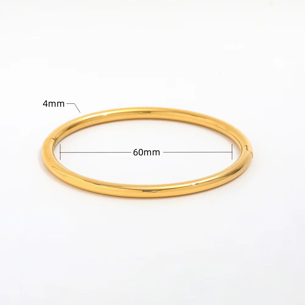 High End Stainless Steel Gold Plated Polishing Bangle Bracelet for Women Fashion Jewelry