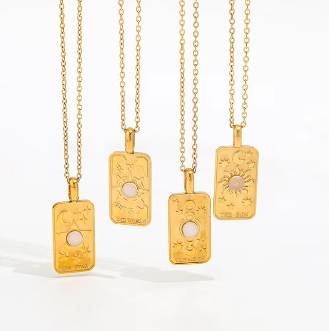 Joolim Jewelry 18K Gold Plated Moon Star Sun Stainless Steel Necklace Design Jewelry Women Necklace Tarnish Free & Waterproof