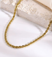 Joolim Jewelry 18K Gold Plated Simple Rope Chain Necklace Stainless Steel Stackable Jewelry Wholesale 2/3/4/5MM