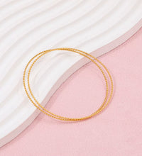 High End PVD 18K Gold Plated Fine Dainty Twist Rope Bangle Bracelet Stainless Steel Jewelry