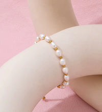 18K PVD Gold Plated Adjustable Real Fresh Water Pearl Adjustable Chain Stainless Steel Bracelet